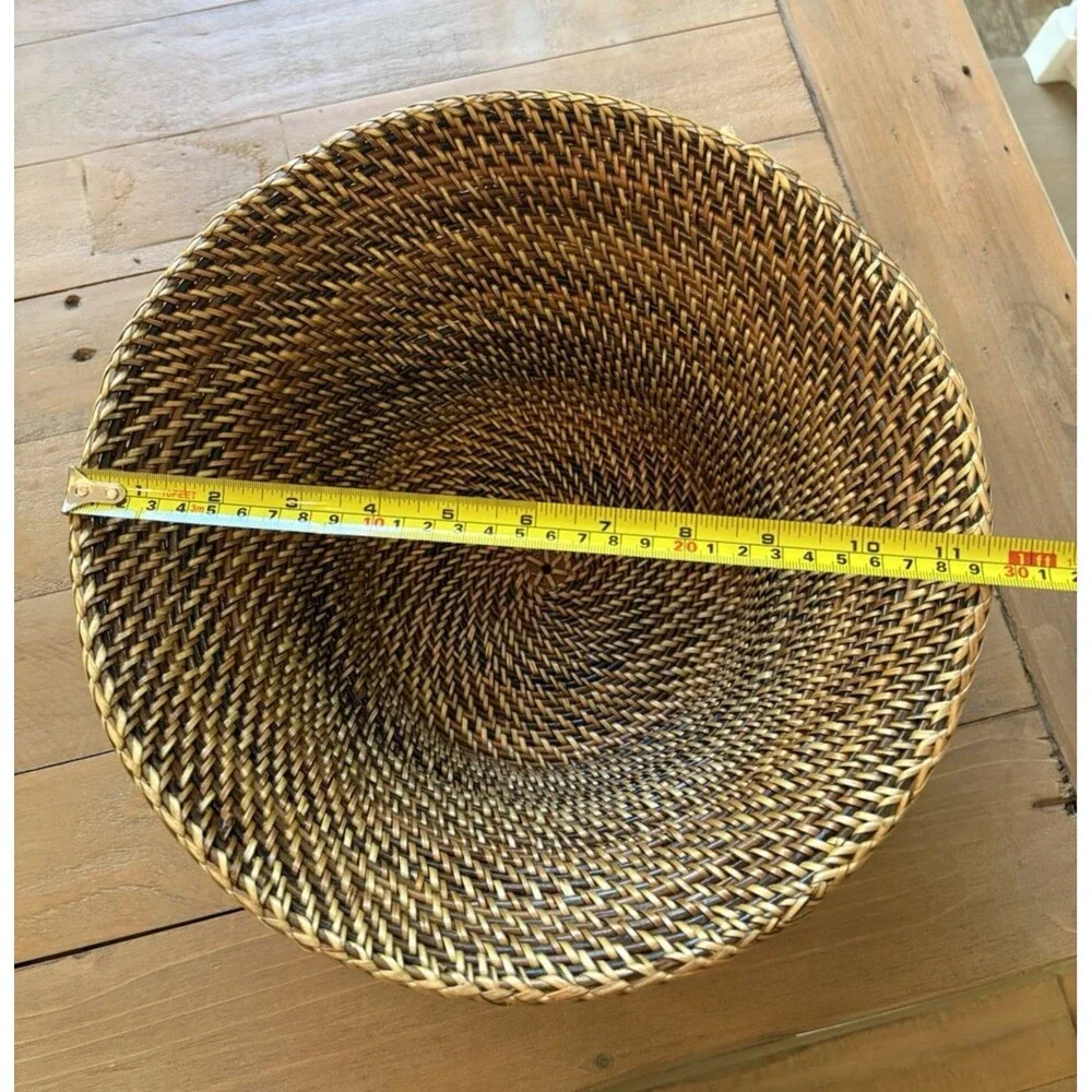 Tommy Bahama Handcrafted Woven Rattan Basket New With Tags